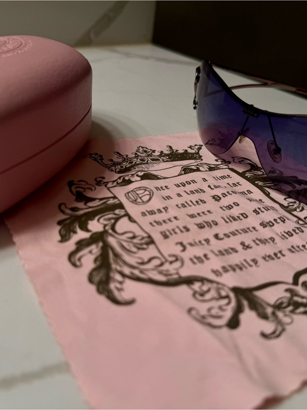 Juicy Couture Purple Gradient Shield Sunglasses with Pink Case
